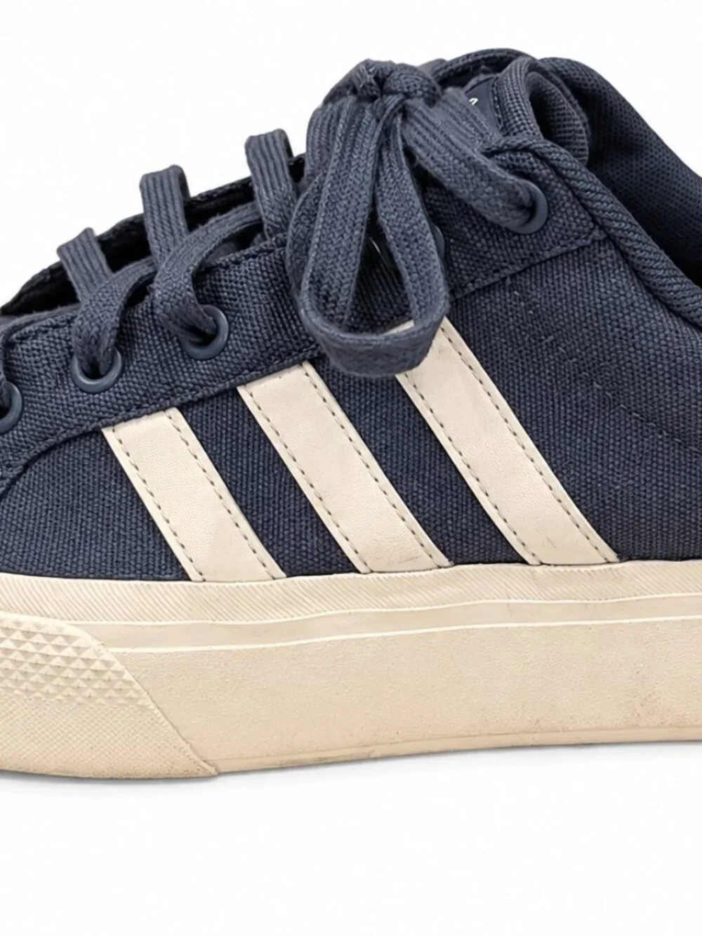 Adidas Bravada 2.0 Platform Sneakers Blue Canvas White Stripe Women's 9.5